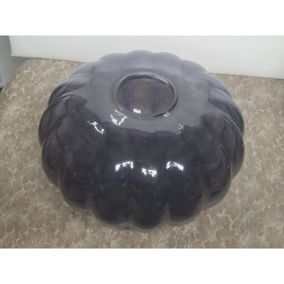Gunnel Sahlin Vase Ikea Large glass Purple flash paint 1990s Pumpkin shaped 9.5" - Picture 8 of 10